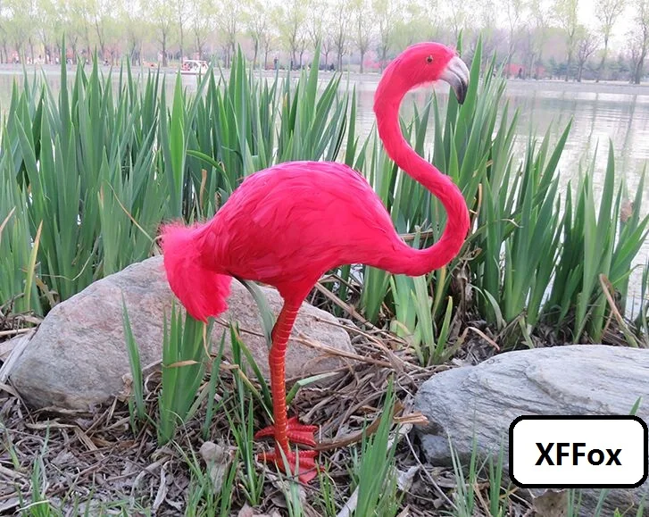 

red simulation Flamingo model foam&furs real life Flamingo model gift about 50cm xf2535