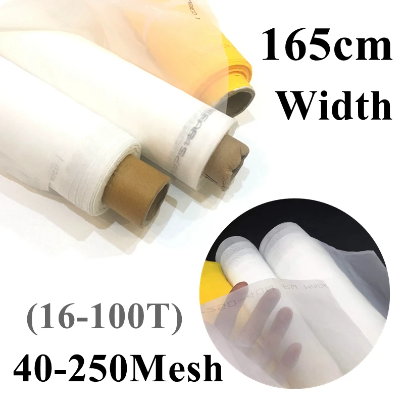 165cm Width 40/60/80/100/120/140/200/250Mesh White Polyester Silk Screen Printing Mesh Fiber Screen Mesh for Pcb Printing