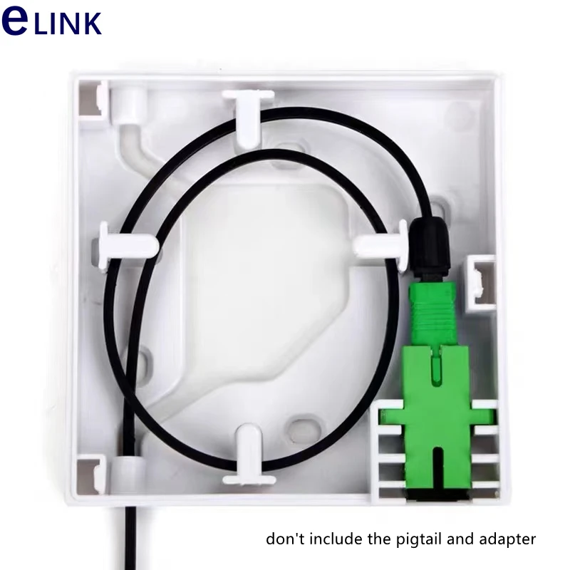 Fiber Optical Face Plate without Adapter, White Color, ABS Wall Outlet, 1 Core, 86 FTTH ELINK, SM MM, 30PCs