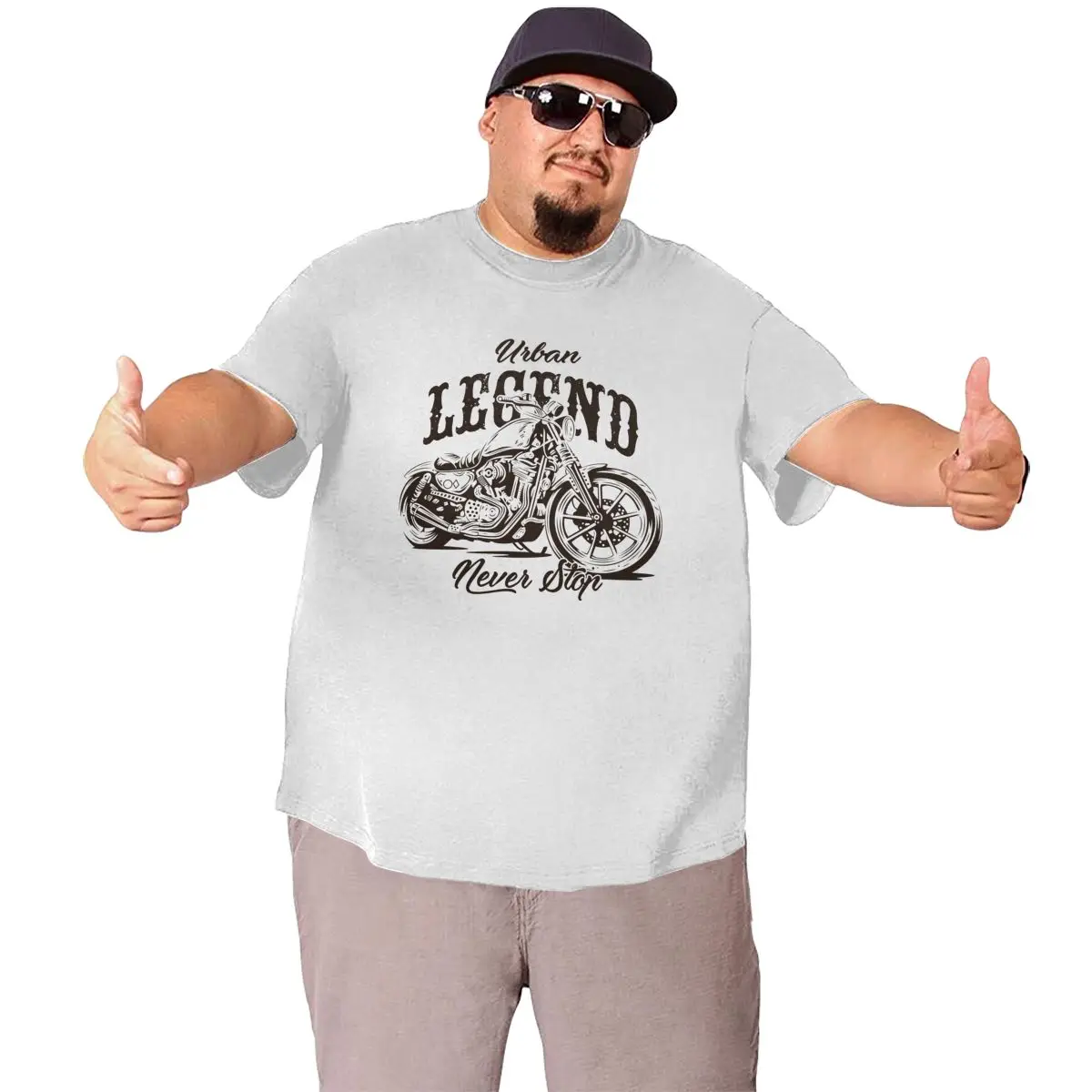 Men\'s T-Shirt Legend Motorcycle Funny Cotton Big Tall Tee Shirt Short Sleeve T Shirt Crewneck Tops Plus Size 4XL 5XL 6XL