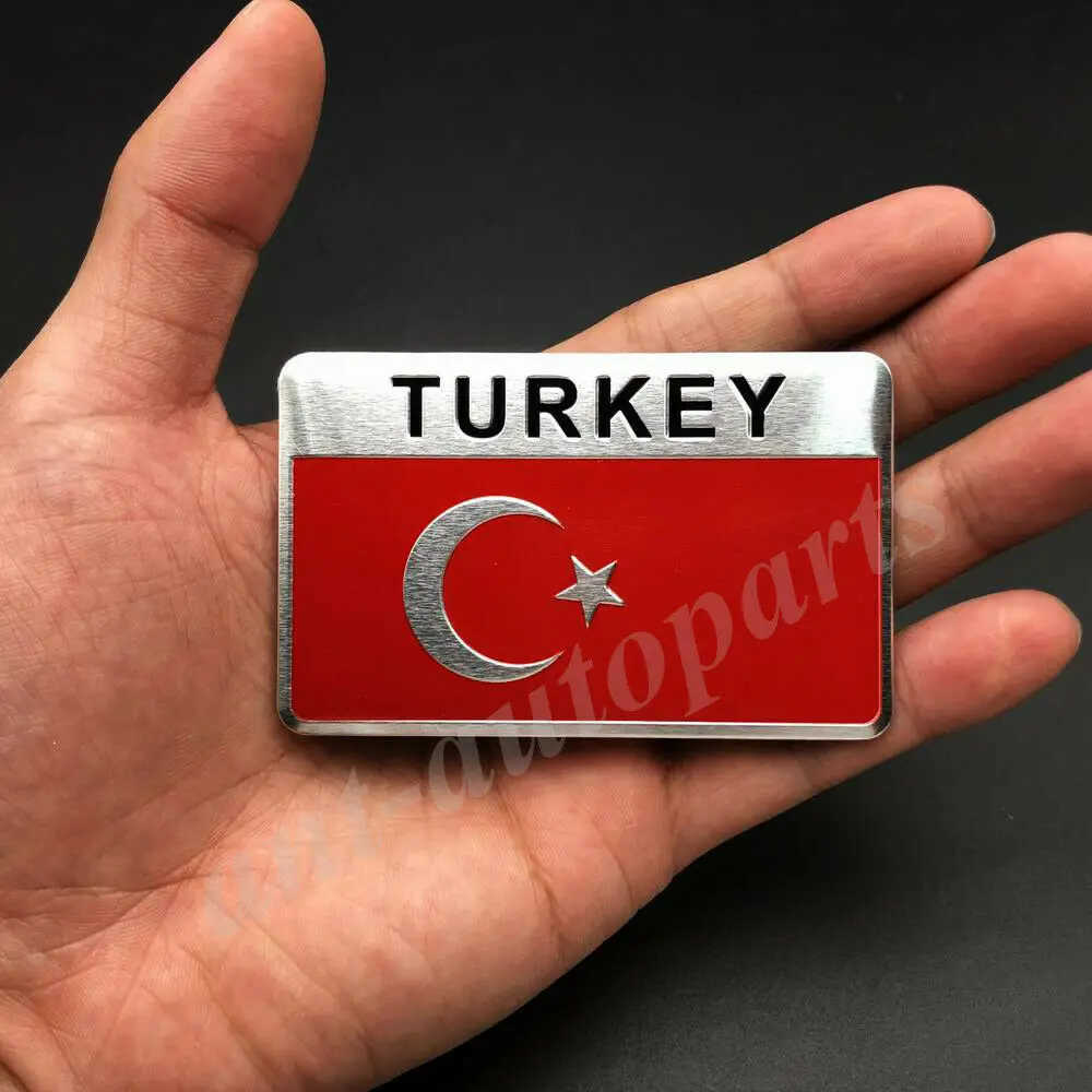 4x Metal Turkey Turkish Flag Car Emblem Badge Motorcycle Sticker Decals Fairing