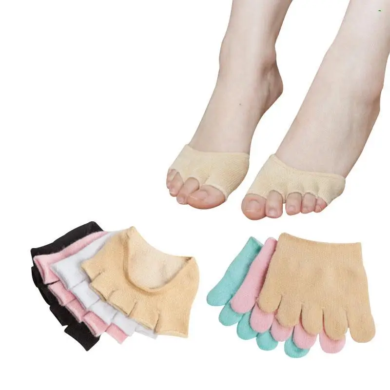 3pairs Womens Fashion Socks Open Toe Five Finger Exposed Half Finger Socks Sox Cotton Socks Summer Autumn Thin Girls Ladies Sock