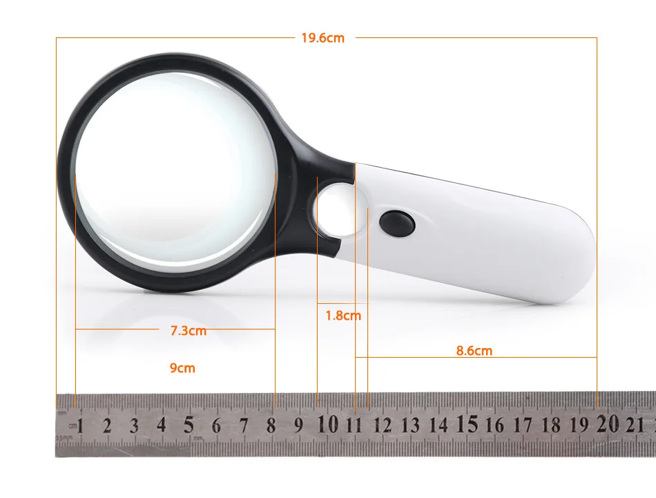 Diamond Painting Tool Magnifier LED Light Paint By Numbers Tools 3X 45X 3 LED Light Handheld Magnifier Reading Map Newspaper image 5