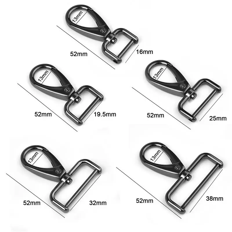 1pcs Metal Detachable Snap Hook Trigger Clips Buckles For Leather Strap/ Belt Keychain Webbing Pet Leash Hooks 5 Sizes