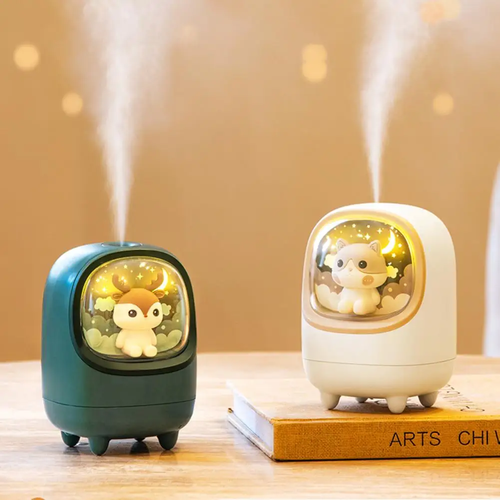 Long Lasting Desktop Humidifier Heavy Mist Mute Practical Cute Deer Space Capsule Shape Silent Mini Humidifier