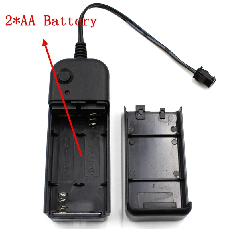 ✅Inversor do controlador do motorista do adaptador da fonte de alimentação da bateria de dc3v 2 * aa para a luz eletroluminescente do fio de 1-5m el, c.c. à c.a.