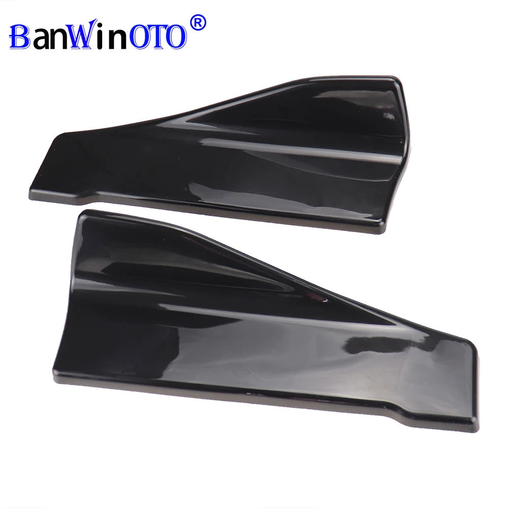 Universal Car Body Side Skirt Bumper Spoiler Anti-crash modified Rear Lip Angle Splitter Diffuser Carbon Fiber/Black