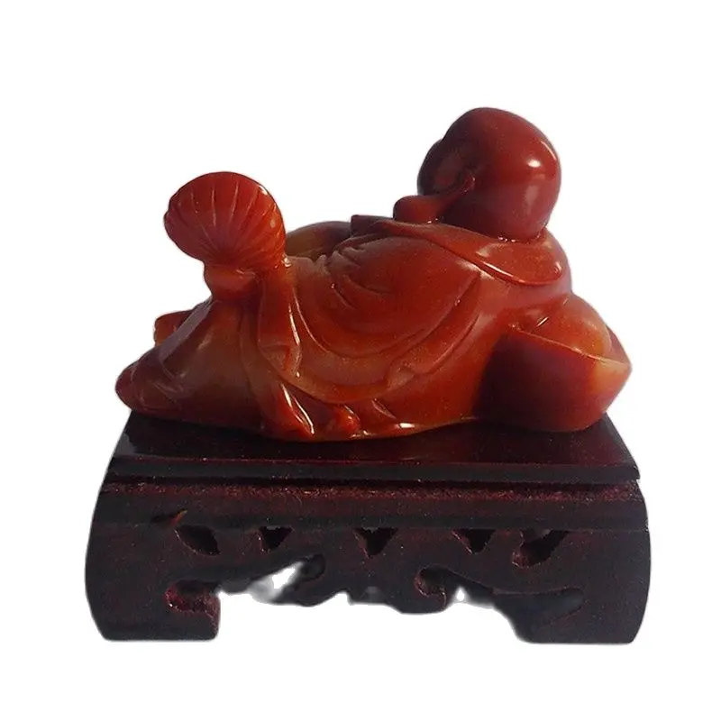 Stone Shoushan Stone Carving Decoration Feng Shui House Making Money Home Furnishing Stone Crafts Collection Bag Mail