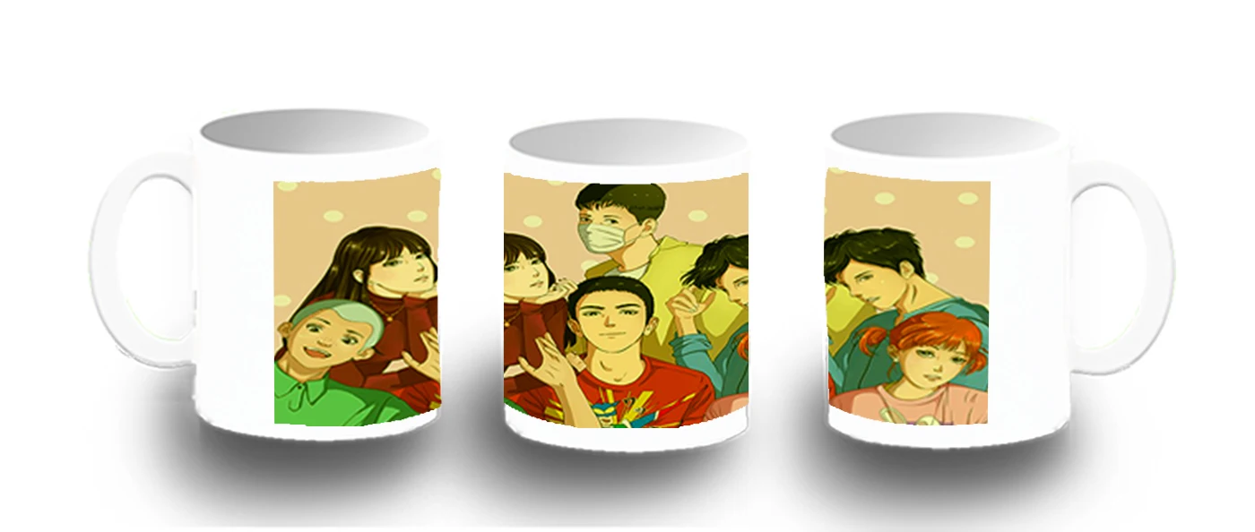 MERCHANDMANIA mug photoluminescent SHINCHAN ANIME characters glow Dark Custom washable cafe gift