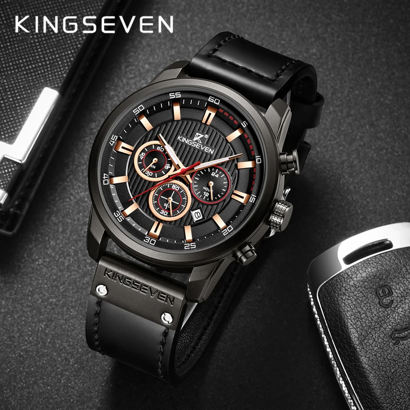 KINGSEVEN 2021 nuovi orologi da uomo di moda con acciaio inossidabile Top Brand di lusso cronografo sportivo orologio al quarzo da uomo Relogio Mascul