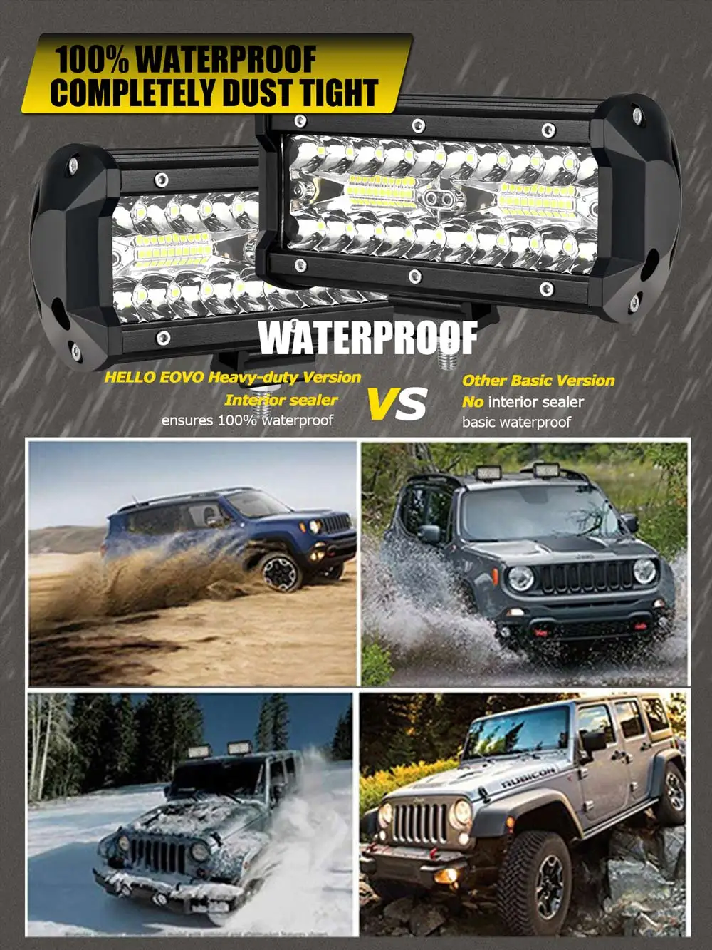 Dzień dobry EOVO 4 cal 7 cal listwa świetlna LED listwa LED światło robocze do jazdy Offroad samochód ciągnik siodłowy 4x4 SUV ATV 12V 24V