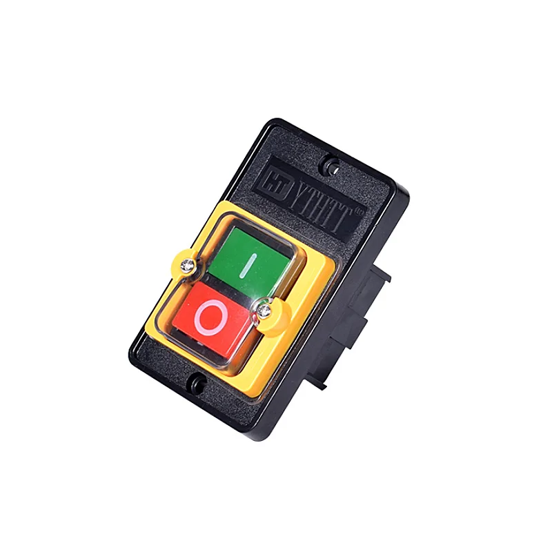 220V/380V ON/OFF Water Proof Push Button Switch MAX 10A 3 Phase Plastic Power Start Switch Bench Drill Button