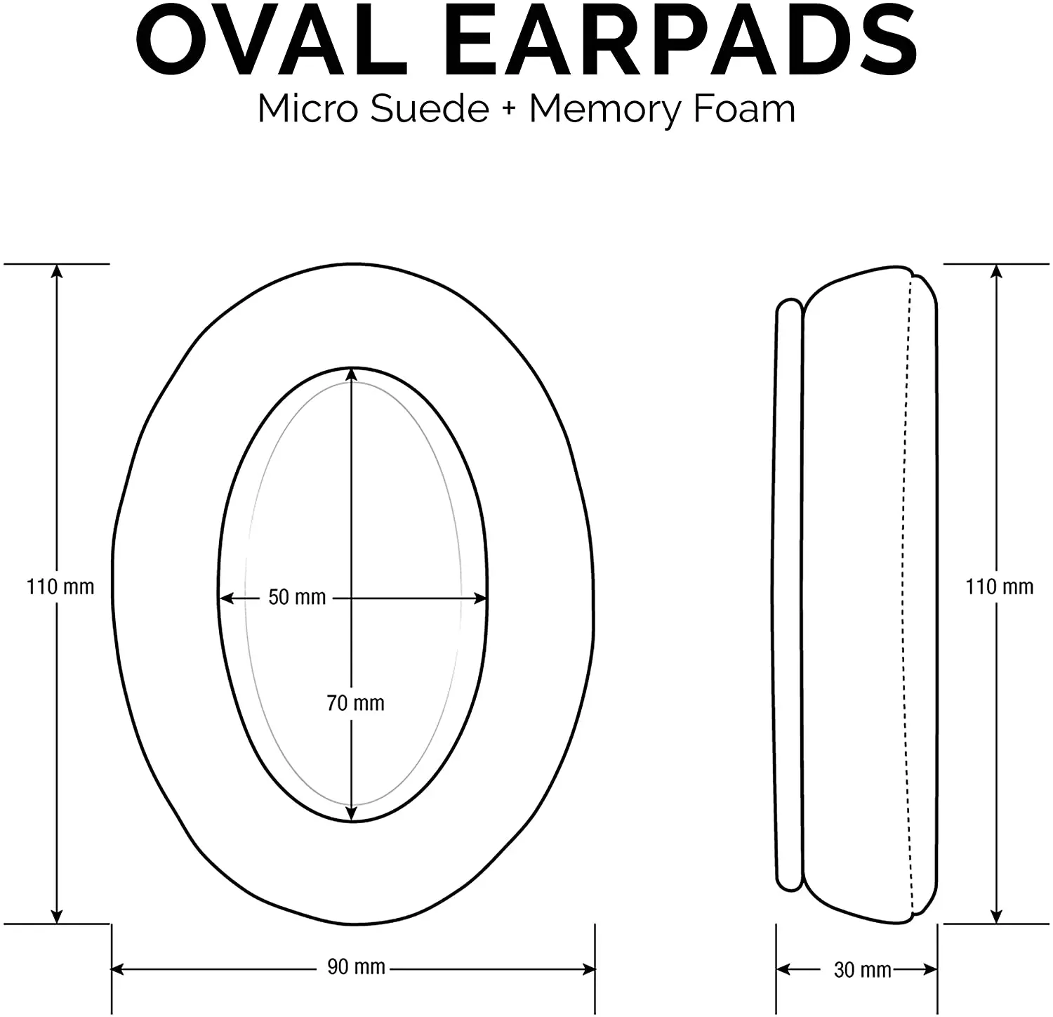BRAINWAVZ-Micro coussinets d'oreille ovales en daim, casque, AKG, ATH, M50X, M50XBT, M40X, HyperX,SHURE,Turtle Beach, ATH, Philips, JBL, Fostex