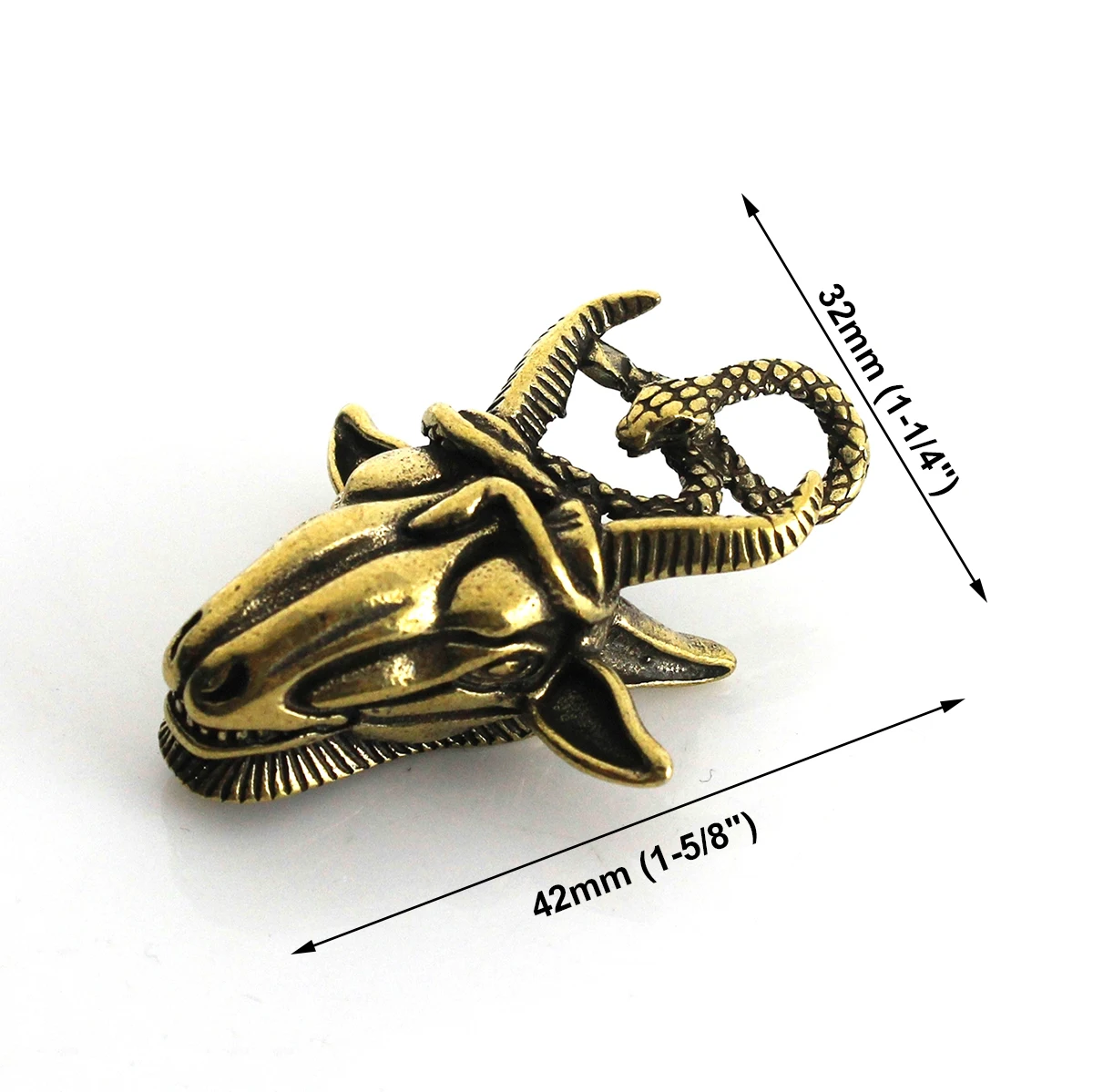 1pcs Brass Cast Antelope Keychain Charm Pendant High Quality Leather Craft DIY Decoration Keyring Animals Ornaments