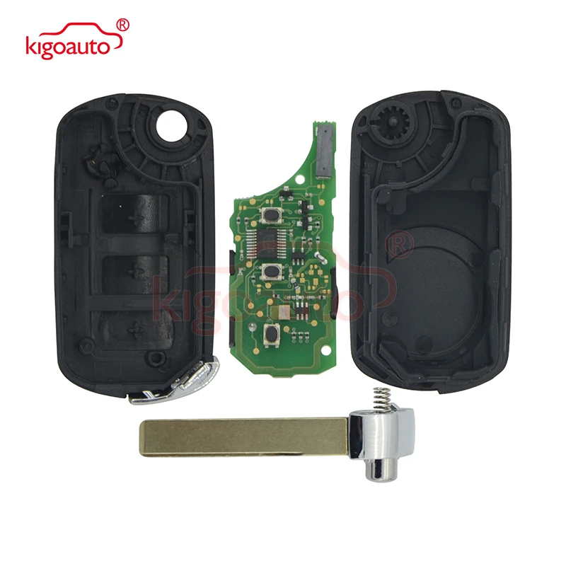 Kigoauto Flip Remote Car Key 3Button 434Mhz ID46 Chip HU92 Key Blade per Landrover LR3 Remote Key