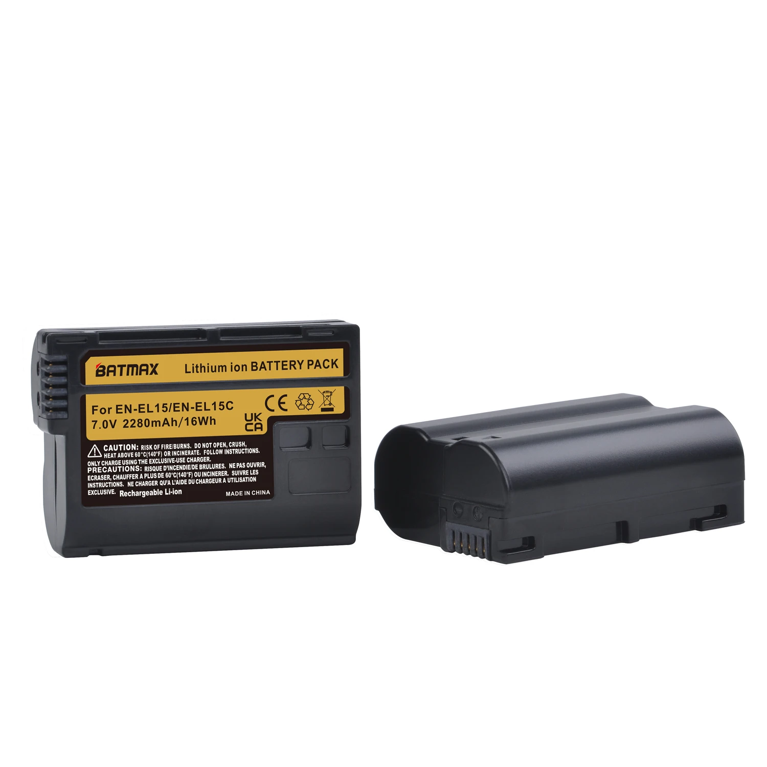 2280mAh EN-EL15C EL15C EN EL15 Batterie + LED Dual Ladegerät für Nikon Z5, Z6, Z6 II, z7, Z7II D780, D850, D7500, D500, D600