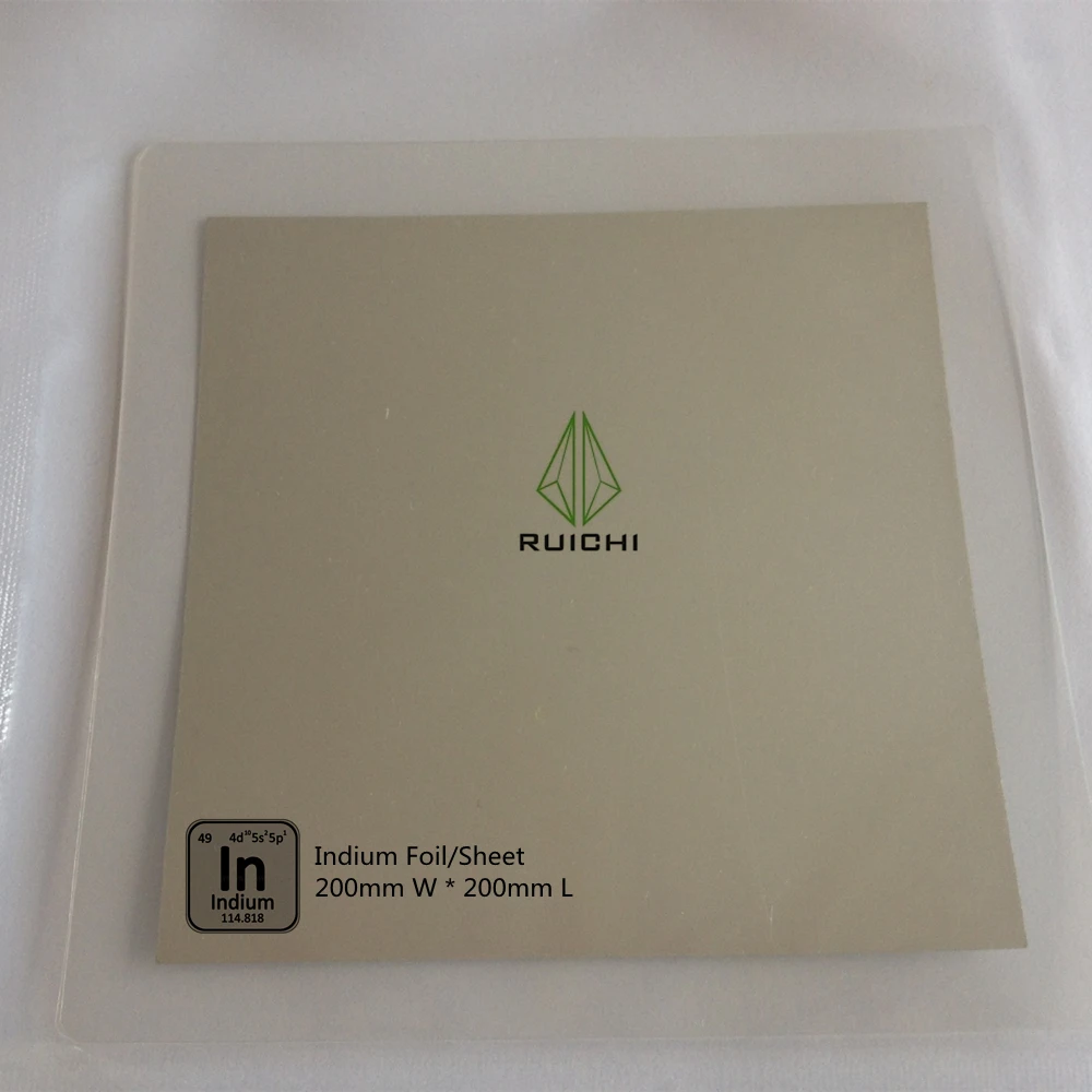 

Indium Foil 0.1*200*200mm 99.995% Pure Indium Foil Metal Sheet