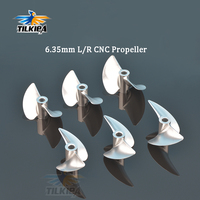 RC Boat 6.35mm 7075 Aluminum 2 blades Propeller Left/Right D56/58/60/62/64/66/68/70/76mm For 6.35mm 1/4\