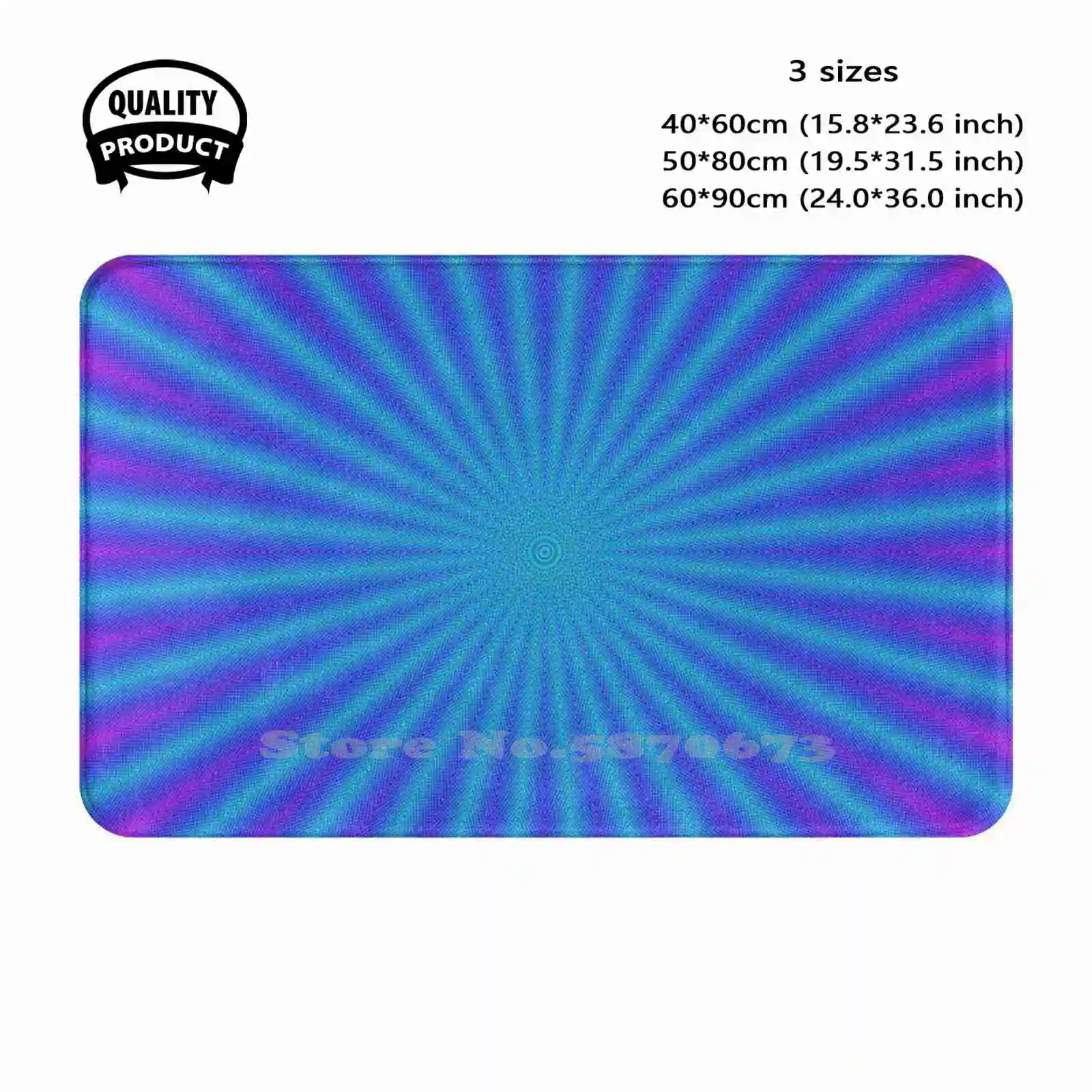 Mandala Futuristic Design Soft Cushion Home Carpet Door Mat Car Rug Abstract Art Hyperspace Speed Lines Fast Dash Explosion