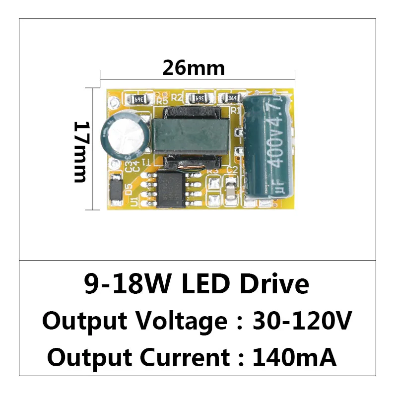 LED Driver 9W-18W Power Supply Constant Current 75mA-250mA Automatic Voltage Control Lighting Transformers For LED Lights DIY