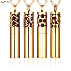 Essential Oil Diffuser Necklace 316L Stainless Steel Locket Perfume Couple Pendant Bottle Jewelry with Felt Pad