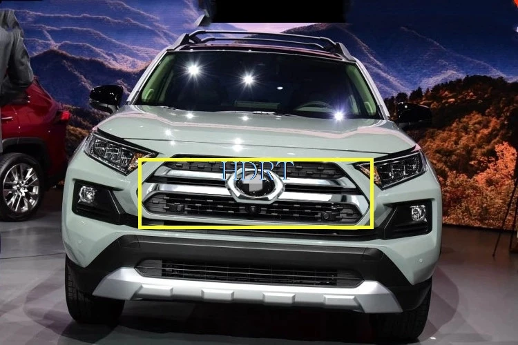 

For Toyota Rav4 Rav 4 Adventure 2019 2020 ABS Chrome/carbon fibre Front Center Grille Grill Cover Trim Exterior Accessories