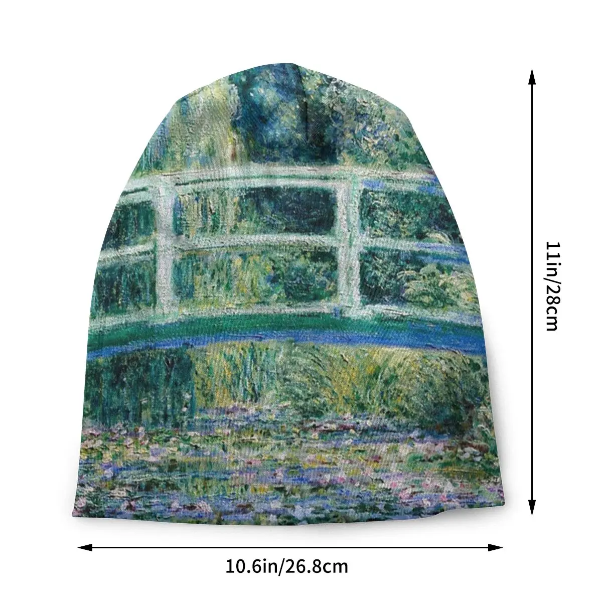 Japanese Bridge Claude Monet Bonnet Hat Knitting Hats Autumn Winter Ski Skullies Beanies Hat Men's Women's Warm Head Wrap Cap