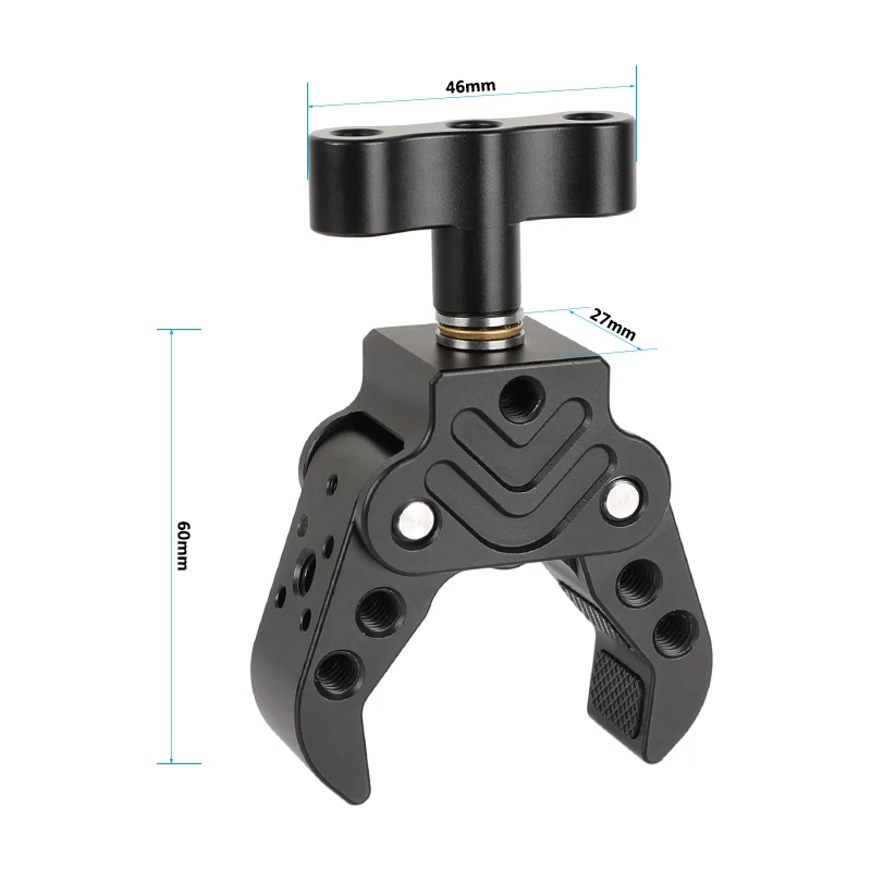 HDRIG Universal Super Crab Lock-uchwyt zaciskowy z punktami montażowymi 1/4 "-20 do montażu ekran aparatu LED Light Mic