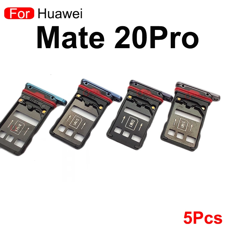 5Pcs For Huawei  Mate 20 10 Pro 20P Sim Card Nano SIM Tray Slot Holder Repair Parts