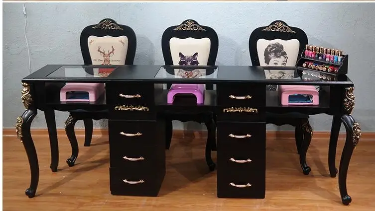 New American retro manicure table and chair set