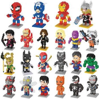 Disney blocos de construção vingadores micro diamante pequenas partículas montadas blocos de construção homem de ferro aranha brinquedo diy blocos de construção