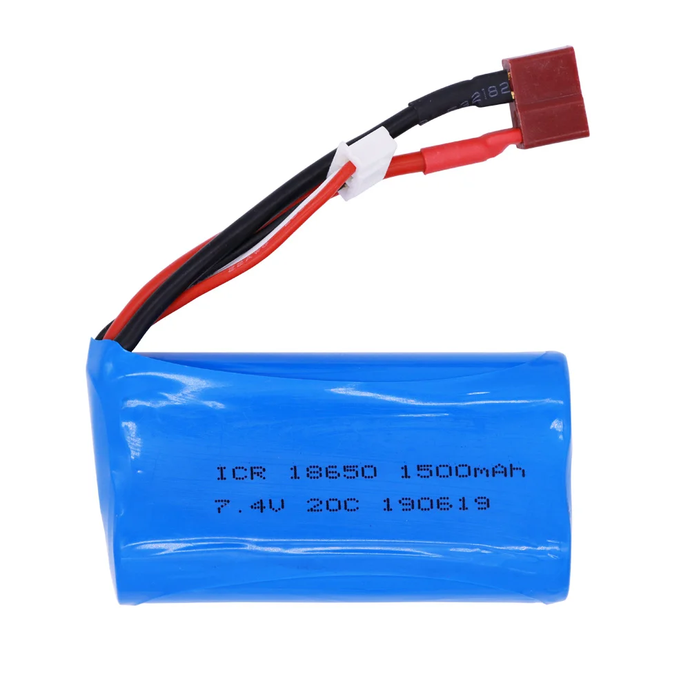 5PCS Lipo Battery for Wltoys 12428 12401 12402 12403 12404 12423 FY-03 FY01 FY02 rc toys battery parts 7.4V 1500mah 18650 T Plug