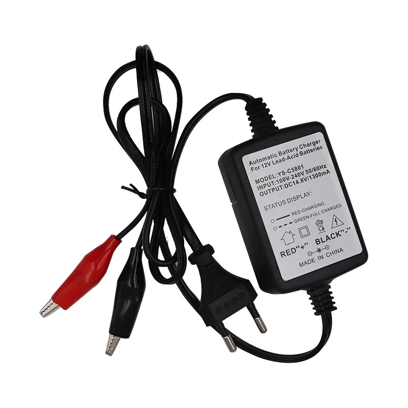 12V 1.3A Automatic Toy Car Motorcycle Charger For AGM VRLA Gel Lead Acid Battery 3AH-25AH With LED Indicator