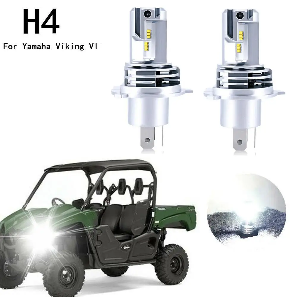 

LED 9003 H4 Headlight Kit Hi/Lo Beam Bulbs For Yamaha Viking VI 2015 2016 YXM700 YXC700