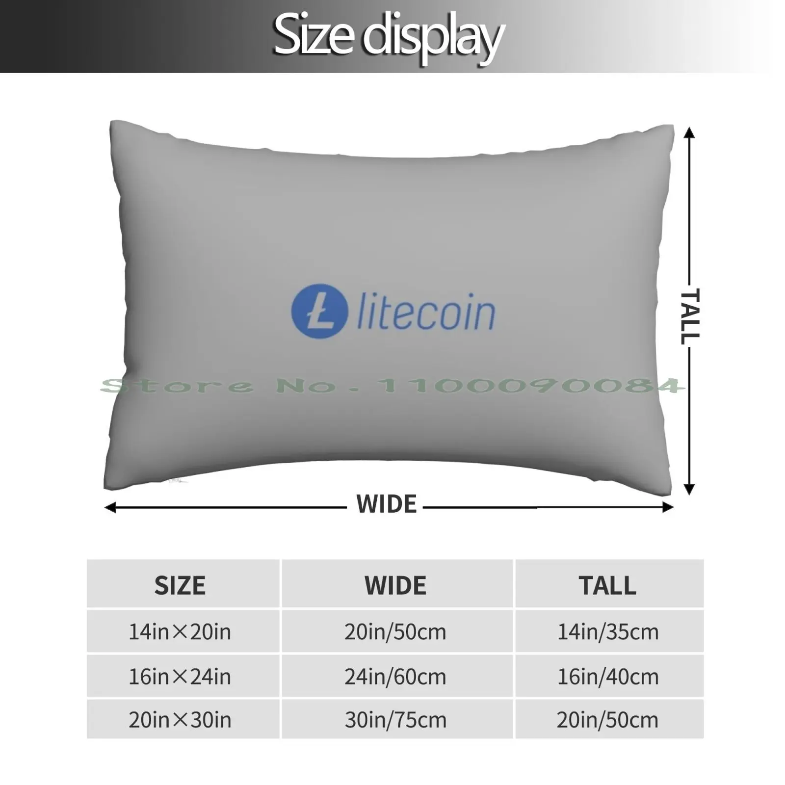 Litecoin Logo Pillow Case 20x30 50*75 Sofa Bedroom Biohazard Gaming Made In Heaven Umbrella Corporation Videogames Long