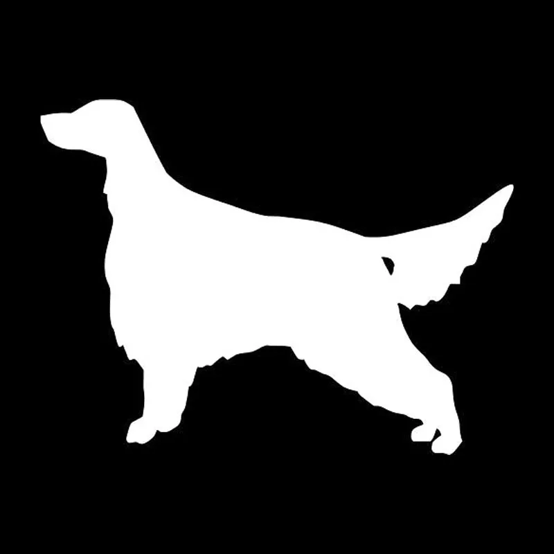 Volkrays Personality Car Sticker Irish Setter Dog Accessories Reflective Waterproof Sunscreen Vinyl Decal Black/Silver,8cm*11cm