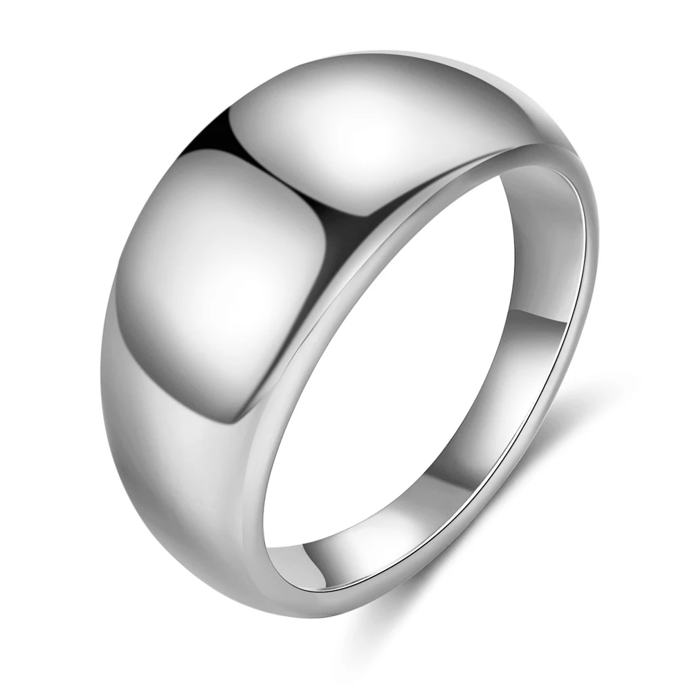 Anillo liso personalizado de acero inoxidable para Mujer, joyería de moda femenina, Color dorado