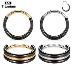 1PC Nose Piercing whole F136 Titanium Piercing Nose Septum Clicker 16G Piercing Earrings Nose rings Helix Piercing Body Jewelry