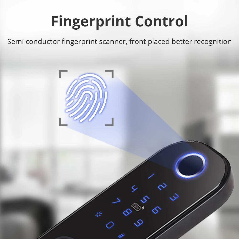 Zemismart Tuya WiFi Smart Lock Double Side Fingerprint Security Door Lock Wireless and Biometric Locks Encryption with Keys