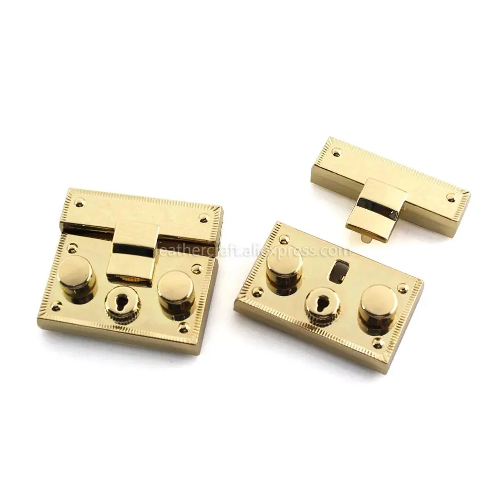 1pcs Metal Zinc Alloy Rectangle Push Lock Durable Novel design For Bag Luggage Hardware DIY Leather Craft Accessorie with Washer