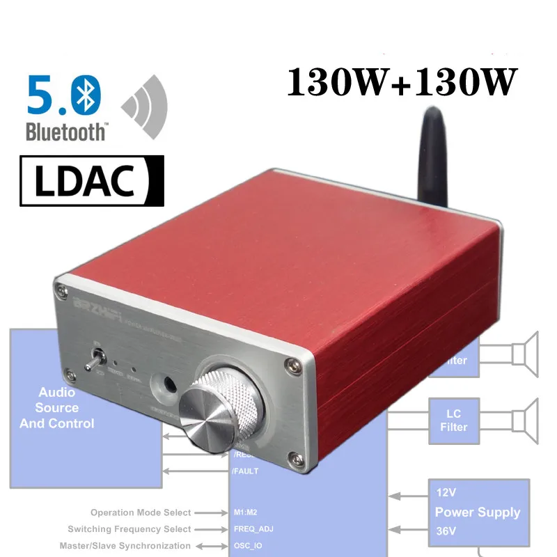 

DC19-32V TPA3250 130W*2 Fever HIFI QCC5125 Bluetooth 5.0 Class D Digital Audio amplifier PCM5102 Decoding