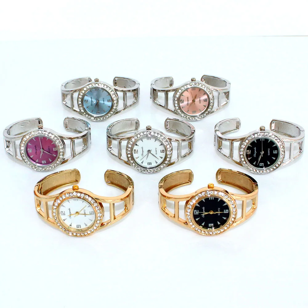 Bling Kristall Uhr Frauen Uhr Mode Frauen & #39s Armband Uhr Stahl Dame Quarz Armbanduhr Armbanduhr Relogio feminino D4