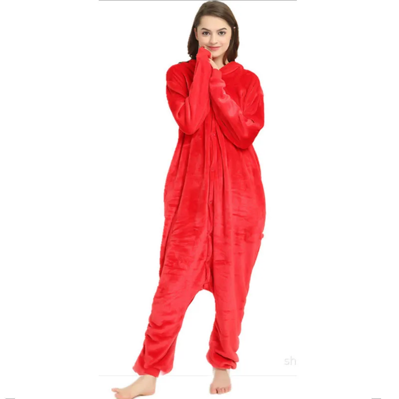 Kigurumi-Pijama de una pieza para mujer, mono de dibujos animados, monstruo de las galletas, suelto, azul, fiesta en casa, Navidad, Rojo