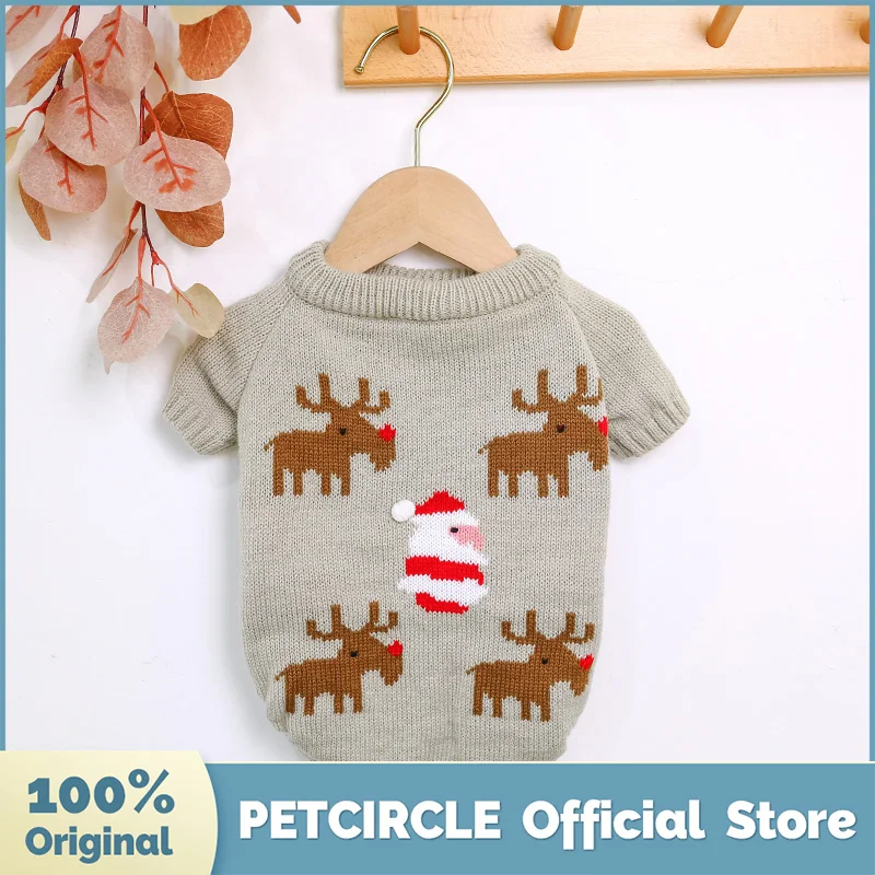 PETCIRCLE Dog Clothes Elk Sweater For French Bulldog Corgi Pug Dog For Small &Medium Pet Dog Spring & Autumn Dog Costume Sweater