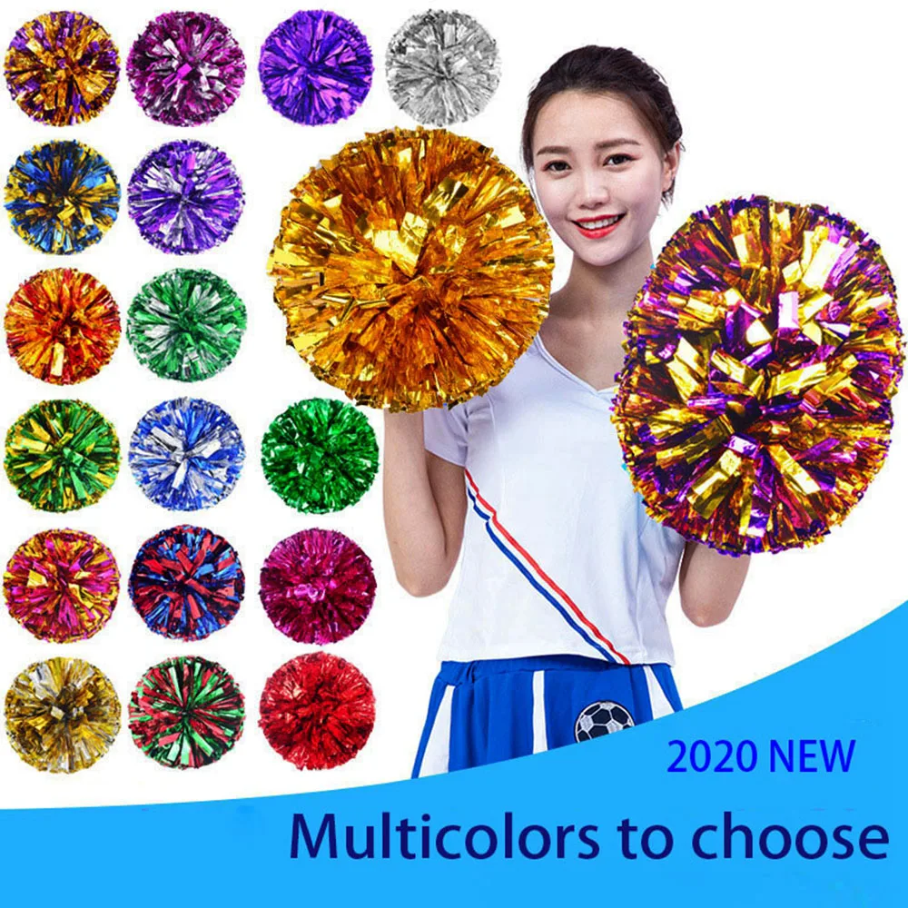 1PC 28cm Finger Ring Style Double Hole Handle Cheerleader Pom Poms Competition Cheering Flower Ball Sports Match Party Supply