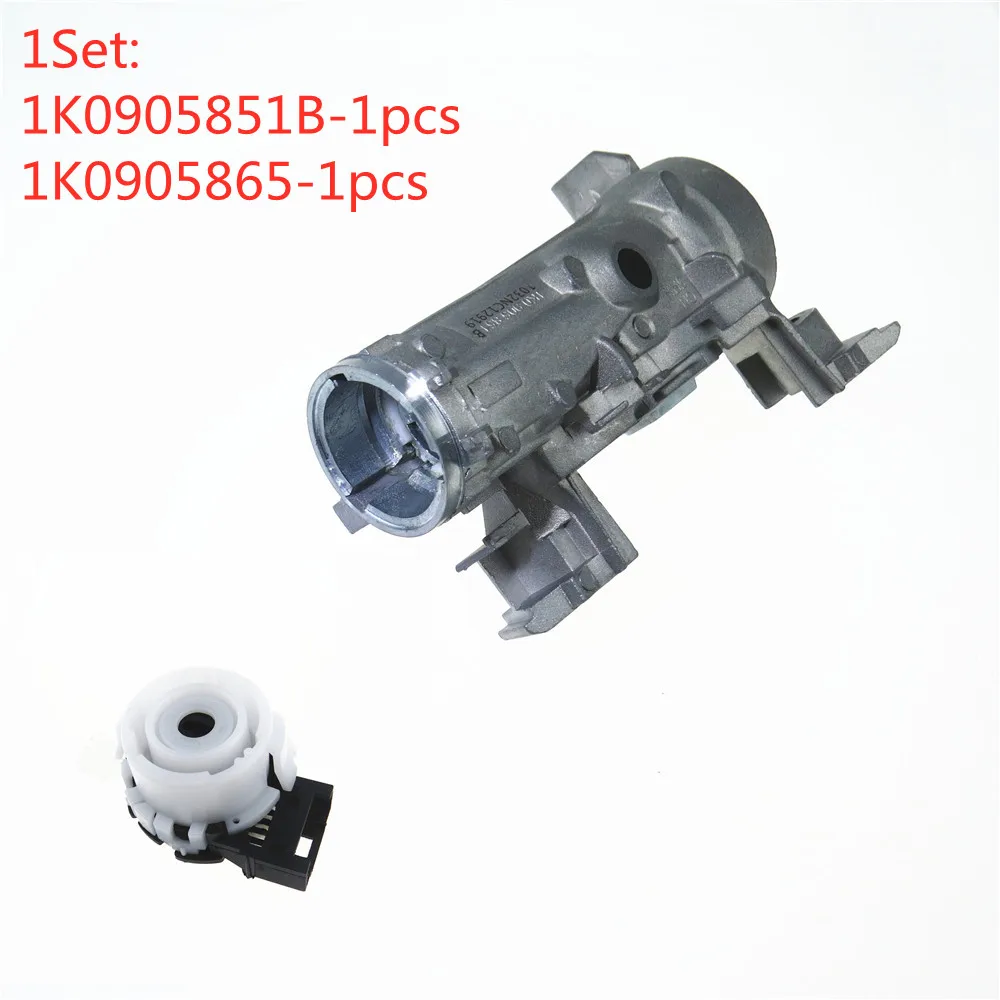 SCJYRXS Ignition Starter Switch Steering Lock Barrel Housing Plug Kit 1K0 905 865 for A3 TT Golf Eos Leon 1K0905865 1K0905851B