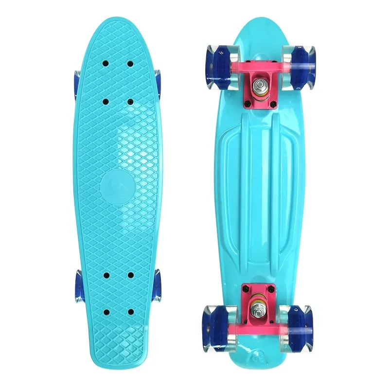 Penny Board dla dzieci, długa deska, Mini deskorolka, koło Flash, plastikowa deska na ryby na zewnątrz, skuter z zabawkami sportowymi, 22 cale
