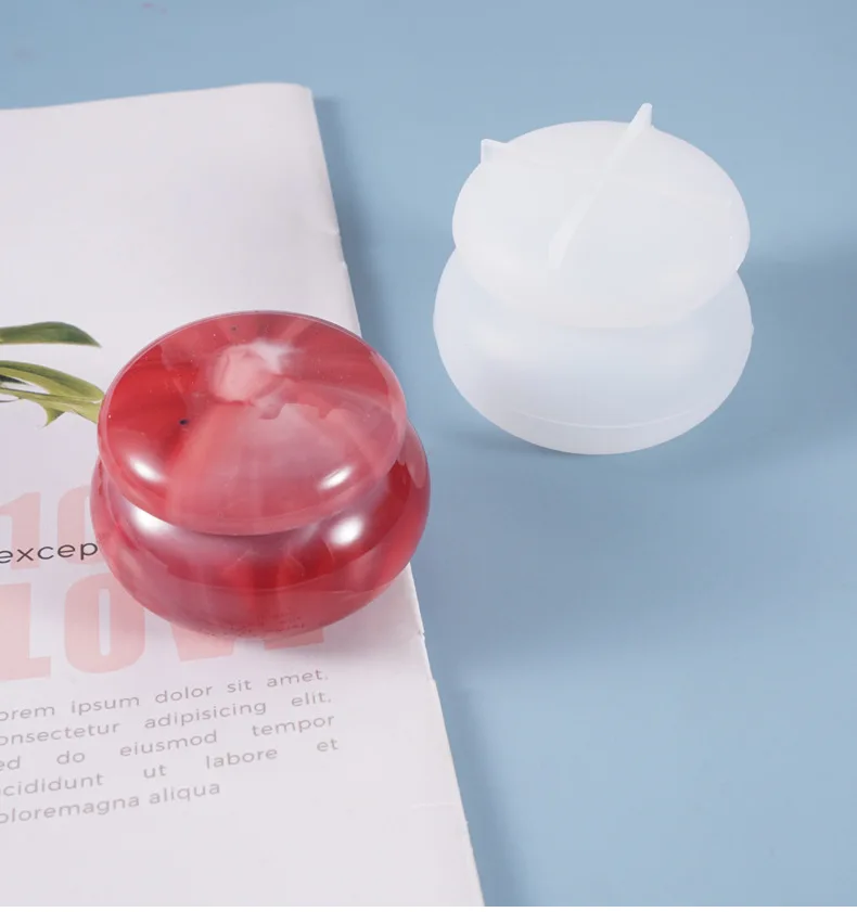 

Crystal Silicone Mold Lipstick Pendant Jar Mold Table Ornaments Decortaion Small Jar Silicone Jewelry Storage Box Mold For Resin