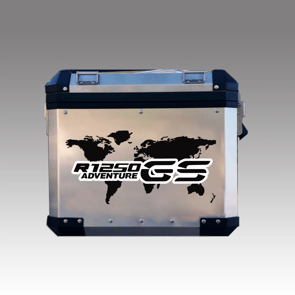 For BMW R1250GS r 1250 gs Stickers Motorcycle Tail Top Side Box Cases Panniers Luggage Aluminium Adventure world map decals