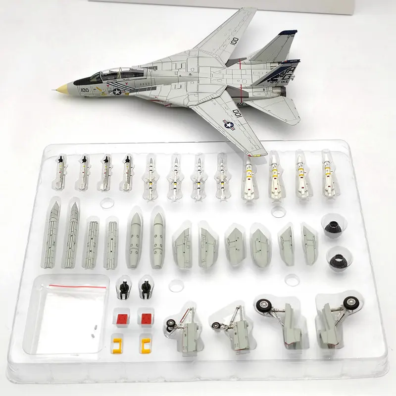 Diecast 1/72 F-14A VF-143 Tomcat Alloy Airplane Model 100with Base Alloy Aircraft for Collectible Souvenir Show Gift Toy